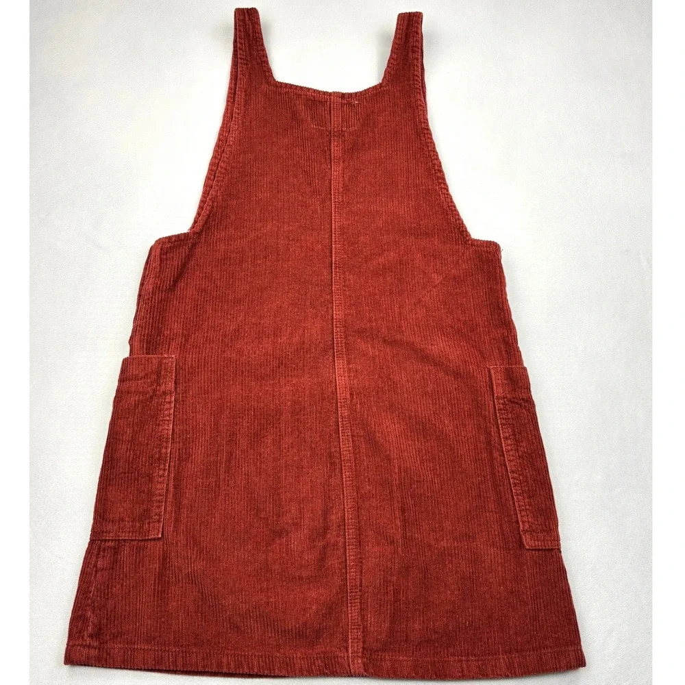 Cotton On Womens 4 Rust Orange Corduroy Pinafore Overall Jumper Dress 2003502
